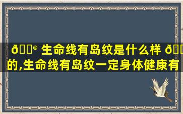 💮 生命线有岛纹是什么样 🕷 的,生命线有岛纹一定身体健康有问题吗